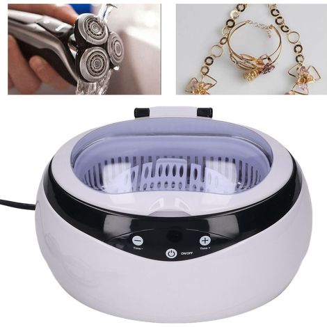 Nettoyeur ultrasonique portable à faible bruit, 40 kHz, capacité de 650 ml, pour lunettes, bijoux, prothèses dentaires et montres (norme européenne AC200-240V 50Hz) (1/5)