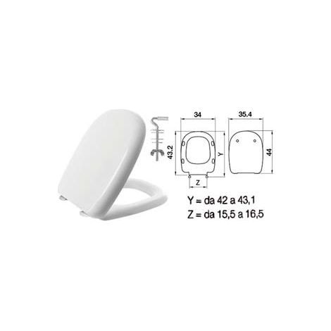 SEDILE WC IN TERMOINDURENTE FIVE BIANCO CERNIERE INOX H025S coprivaso copriwater SANIPLAST