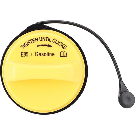 Ortviai Bouchon de réservoir carburant 8L3Z-9030-C jaune avec cordon de retenue pour Ford F-450/F-550/Crown Victoria