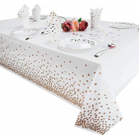 nappes En Plastique Pour Les Tables De Rectangle, Couvertures De Table Jetables De Nappes De Table De Fte Pour L'anniversaire De Mariage De Nol De (1/5)