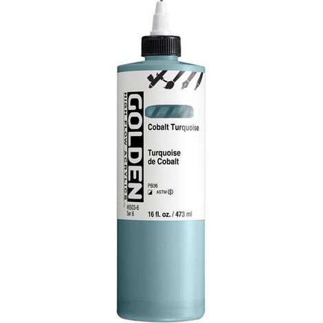 Peinture - GOLDEN - S8 - 473 ml - Couleur turquoise - Couleur cobalt (1/2)