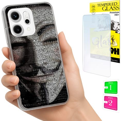 Funda para Oppo Reno 14F / 14 FS 5G con cubierta trasera para foto y cristal 9H. (1/5)