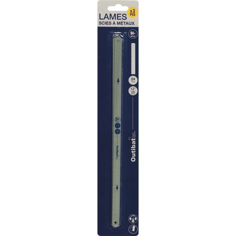 Lote de 3 hojas de sierra para metales bimaterial - 300 mm (24 dientes/pulgada) - Outibat