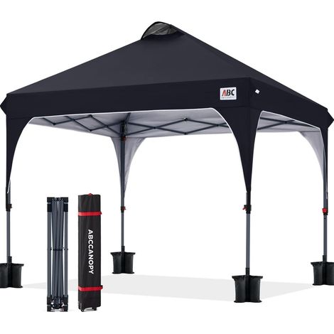 Pavillon 2.5x2.5M wasserdicht PopUp Sonnenschutz 2,4X2,4M Schwarz (1/5)