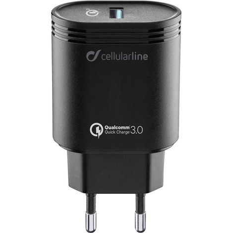 Cellularline USB Charger 18W - Huawei, Xiaomi, Wiko, Asus and other smartphone Caricabatterie da rete adattivo 18W (1/4)