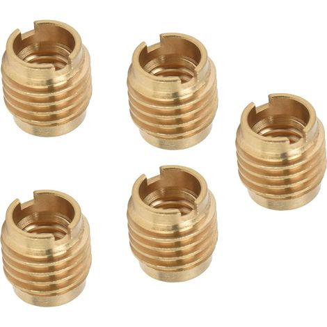 Brass Double Thread Beer Tap Handle Insert, 1/2" Hole, 3/8"-16 UNC External Thread for Wooden Tap Handle, Custom Made (1/5)