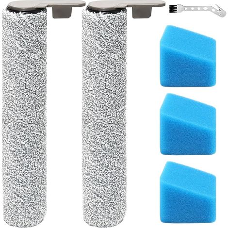 Brosse rotative + filtres accessoires pour JONR ED12 Pro Pièces de rechange pour aspirateur eau et poussière, 2 brosse rotative + 3 filtres Hepa + 1 brosse (1/5)