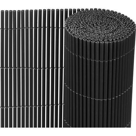 Wolketon 160x700cm Brise-Vue PVC Effet Bambou pour Jardin et Balcon – Clôture Occultante, Pare-Vent, Brise-Vue Balcon, Clôture de Jardin Gris