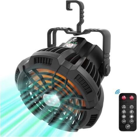 Osqi – Mini ventilateur portable silencieux – Batterie 5200 mAh – 3 vitesses – Télécommande – Support rotatif 180° – Autonomie jusqu'à 18h