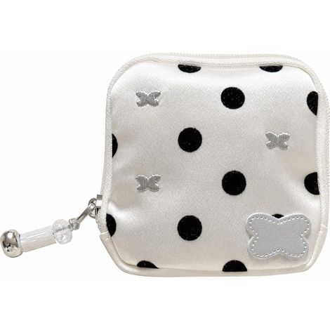 Petite boîte à bijoux de voyage en satin à pois pour femme et fille, pochette à bijoux anti-rayures pour bracelets, boucles d'oreilles, colliers de perles (1/5)
