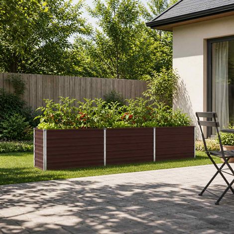 vidaXL Cama de Jardín Elevada Marrón 240 x 40 x 55 cm (1/4)