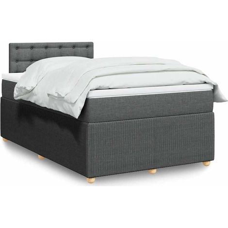 Boxspringbett mit Matratze Dunkelgrau 120x190 cm Stoff (1/5)