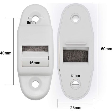 Ensemble double action anti-poussière et anti-déraillement pour rideaux, spécialement conçu pour les rails de stores enrouleurs / Ensemble de 2 pièces (1/5)