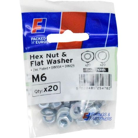 ForgeFix FPKNW6 Nut & Washer M6 ForgePack 20 FORFPKNW6