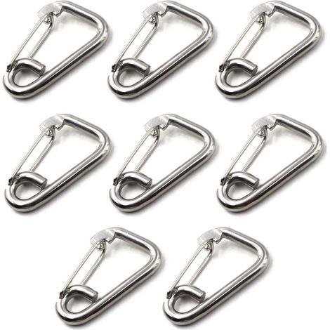 Mousqueton à ressort en acier inoxydable 304 de qualité marine pour escalade, randonnée, utilisation en extérieur, M6.