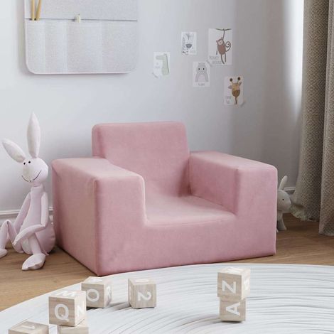 Canapé pour enfants Rose Peluche douce (1/5)