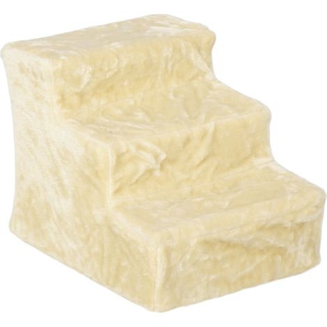 Escalier pour Chien et Chat Marchepied Canapé Lit Housse Peluche Lavable Protection Articulaire Beige (1/5)