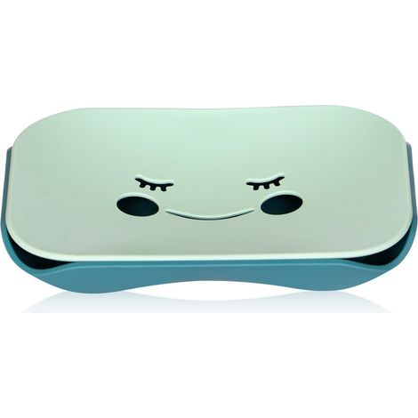 Porte-savon antidérapant - Pour salle de bain, éponges de cuisine, douche - Accessoires de rangement - Vert (1/5)