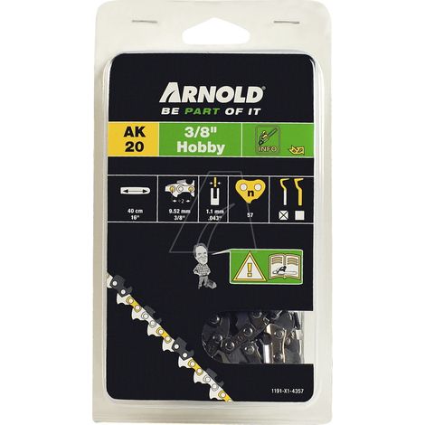 Cadena de motosierra 3/8", 1,3 mm - 33 eslabones de transmisión - cuchillas semicirculares ARNOLD