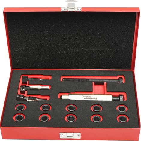 Set di riparazione filettature per candele, M10x1.0mm, 15 pezzi, Breckner Germany (1/5)