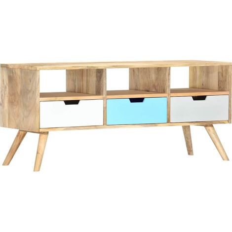 Mobile Porta TV 110x35x48 cm Legno Massello di Mango vidaXL (1/5)