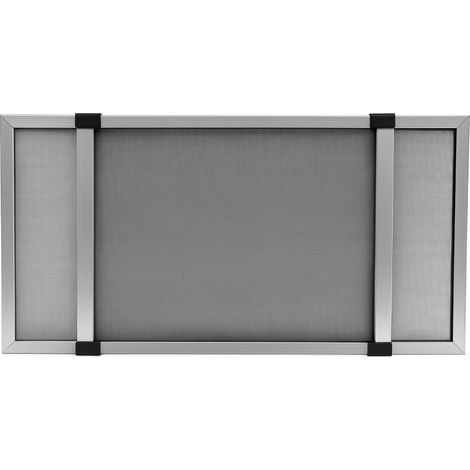 Zanzariera Fibra di vetro con Telaio estensibile alluminio H70x100/192 cm Grigio H70x100 fino a 192 cm Telaio Silver