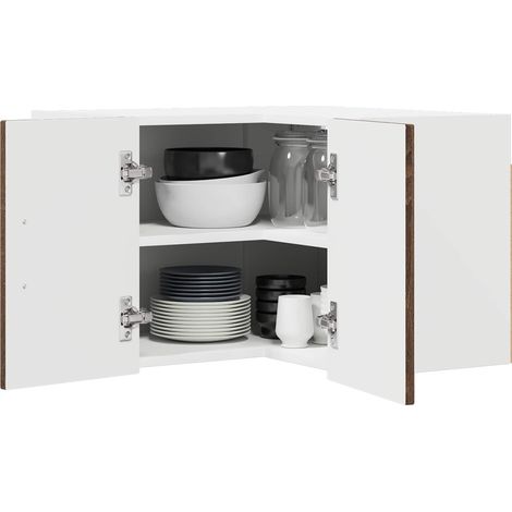 Maison Exclusive - Cabinet d'angle mural LUCCA Chêne brun 57 x 57 x 40 cm (1/5)