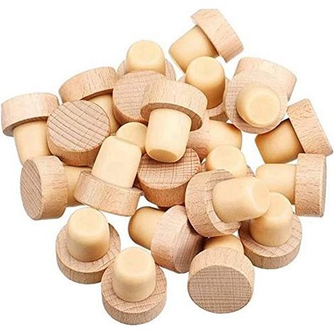 Tagtight Pack of 50 T-Shaped Wine Bottle Stoppers, Reusable Cork Stoppers, Wooden and Rubber Bottle Stoppers for Wine and Beer Bottles, Oils, Beverages (1/5)