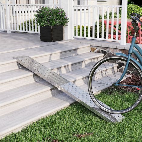 Rampa de carga plegable de acero con carga máxima de 230 kg, rampa antideslizante para motocicletas que ahorra espacio, para ruedas de 22 cm de ancho, para motocicletas y bicicletas, 190 x 22 x 8 cm, (1/5)