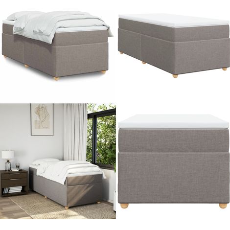 Giroletto a Molle con Materasso Tortora 90x200 cm inTessuto - Materasso a molle insacchettate - Letto tortora