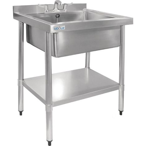 Plonge Inox Professionnelle avec Etagère - Gamme 600 - Vogue