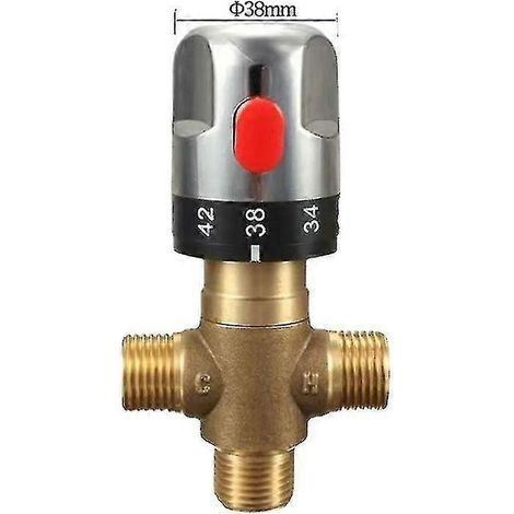 Robinet mitigeur thermostatique 3 voies en laiton G1/2 po, vanne de contrôle de température pour salle de bain, neuf (1/5)