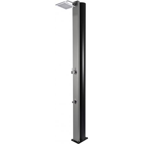 Douche de piscine solaire SQUARE grise avec rince pieds 40L (1/5)