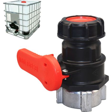 Adaptateur de réservoir IBC 62mm DN40 Vanne à papillons de vidange Raccords de vidange pour carburant à huile, vanne de tonne (1/4)