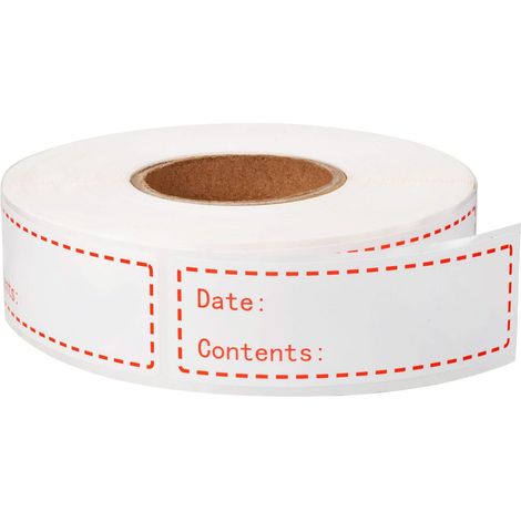 500 étiquettes pour congélateur (1 x 3 pouces), autocollantes et amovibles, pour réfrigérateur, avec indication de la date de péremption. Faciles à nettoyer, ne laissent aucun résidu. (1/5)