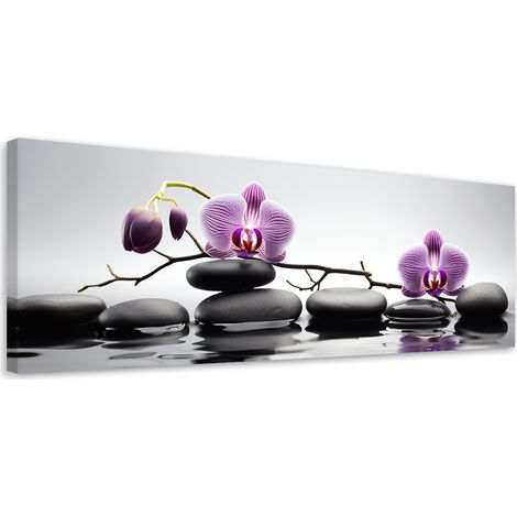 Tableau sur toile Orchidée zen Spa 90x30 (1/5)