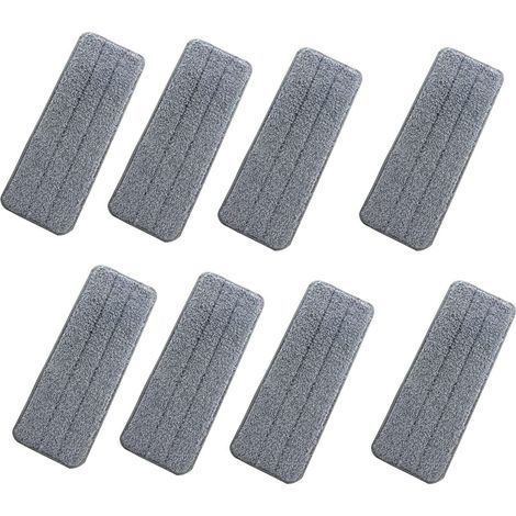 8 Pièces Housse de Nettoyage de Rechange, Mop Remplacement des Tampons, Têtes de Rechange pour Balai Serpillère, pour la Plupart des Surfaces Dures Planes, Sols Bois Massif, Sols en Bambou (1/5)