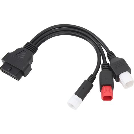 Câble de diagnostic OBD 3 en 1, haute flexibilité, plastique résistant à l'abrasion, installation facile, branchement direct, pour moto (1/5)