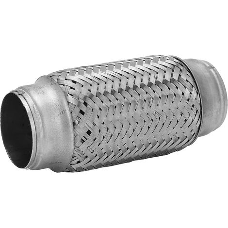 Tuyau Flexible D'échappement 50x155mm Accouplement de Tuyau Flexible D'échappement Tissé de Voiture Tube D'échappement Tressé Tube à Joint Flexible Ondulé en Acier Inoxydable pour les Autob (1/5)
