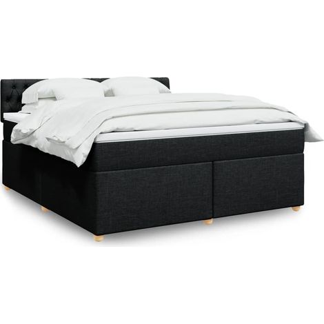Boxspringbett mit Matratze Schwarz 180x200 cm Stoff (1/5)