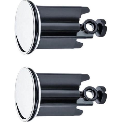 Bouchon de lavabo universel Ø 40 mm, lot de 2, bouchon de vidange chromé, laiton, avec joint en caoutchouc, réglable en hauteur, bouchon de baignoire antirouille (1/4)