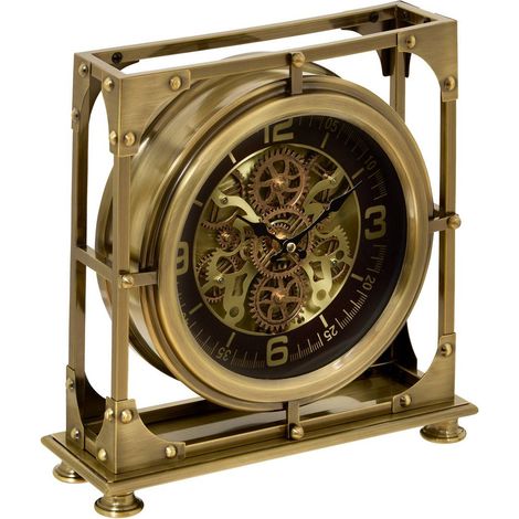 Reloj de mesa Lou, 30 x 32 cm, dorado - Atmosphera créateur d'intérieur (1/3)