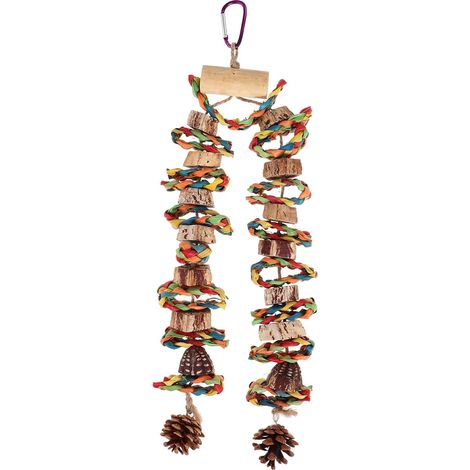 Hanging Chew for Parrots, Natural Bird Accessory with Hanging Hoop and Mental Stimulation for Birdcage and Home Decoration (1/5)