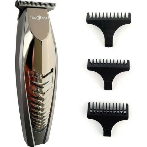 TrAdE Shop Traesio - Rasoio Elettrico Regolabarba Taglia Capelli Batteria Ricaricabile 3 Pettini 3910 -
