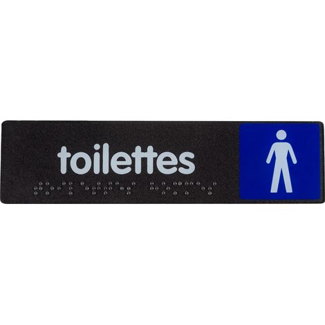 Plaque de porte Toilettes hommes - Braille - 170x45mm - 4038872