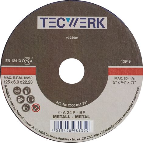 TECWERK Schruppscheibe D230xS6mm gekr.STA Bohr.22,23mm TECWERK