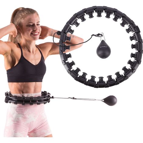 Gewichteter Hula Hoop, Schwarz - Fitness-Trainingsgerät