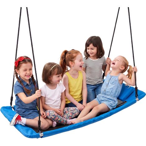 VEVOR Nestschaukel Tellerschaukel Familienschaukel 317 kg 149x77 cm Blau, für Outdoor & Indoor, Schaukelsitz aus 900D Oxford-Gewebe mit 2 Aufhängegurten, Verstellbaren Seilen & Abgerundeten Kanten (1/5)