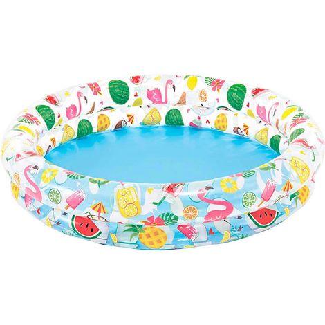 Piscine gonflable pour enfants, 2 anneaux, 122 x 25 cm, pour jouer dans l'eau pendant l'été.-AquaForge (1/3)