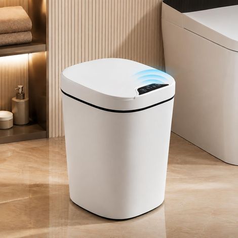 Poubelle Automatique 10L Avec Capteur, Sans Contact Pour Salle De Bain (1/5)